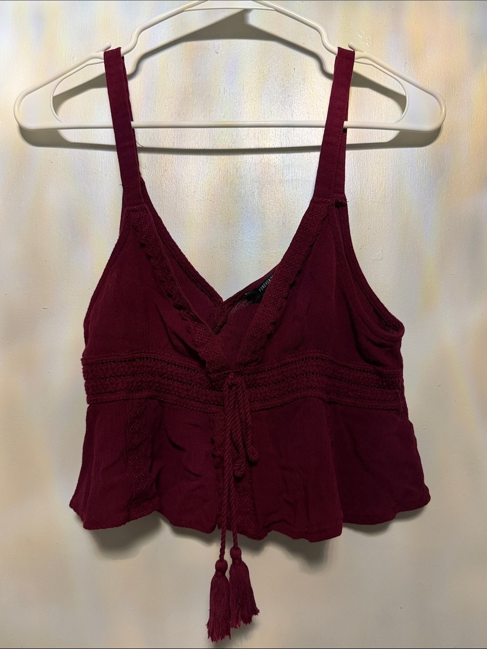 Forever 21 Burgundy Cropped Camisole
